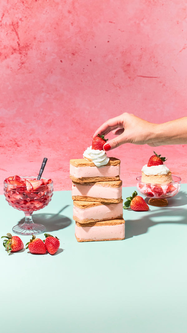 Strawberry Shortcake Ice Cream Sandwich - Nightingale Ice Cream