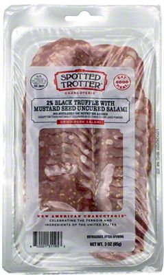 Black Truffle Bloomed Mustard Seed  Sliced Salami 3oz - The Spotted Trotter