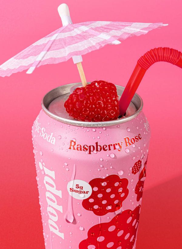 Raspberry Rose Prebiotic Soda - Poppi
