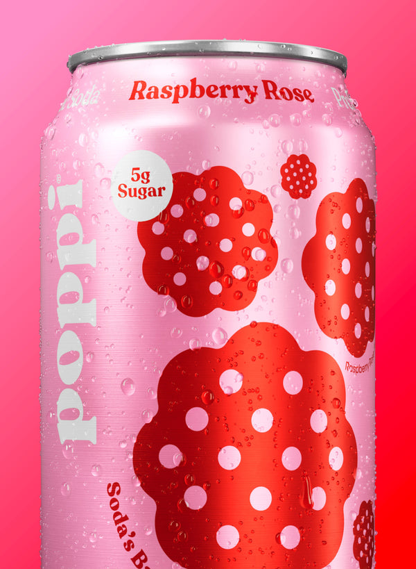 Raspberry Rose Prebiotic Soda - Poppi