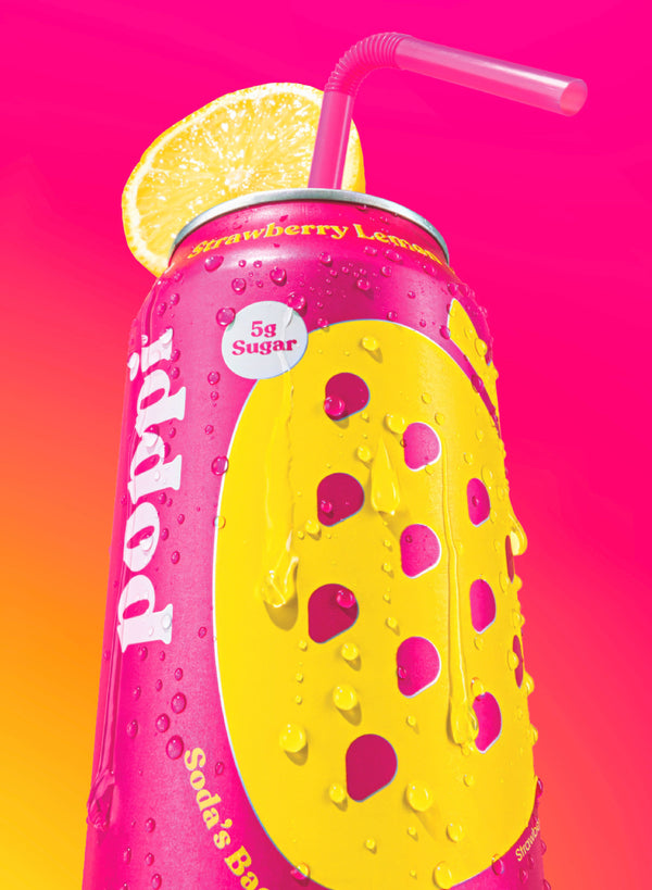 Strawberry Lemon Prebiotic Soda - Poppi