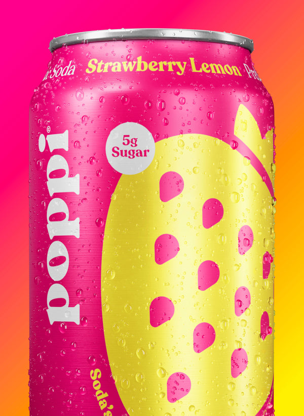 Strawberry Lemon Prebiotic Soda - Poppi