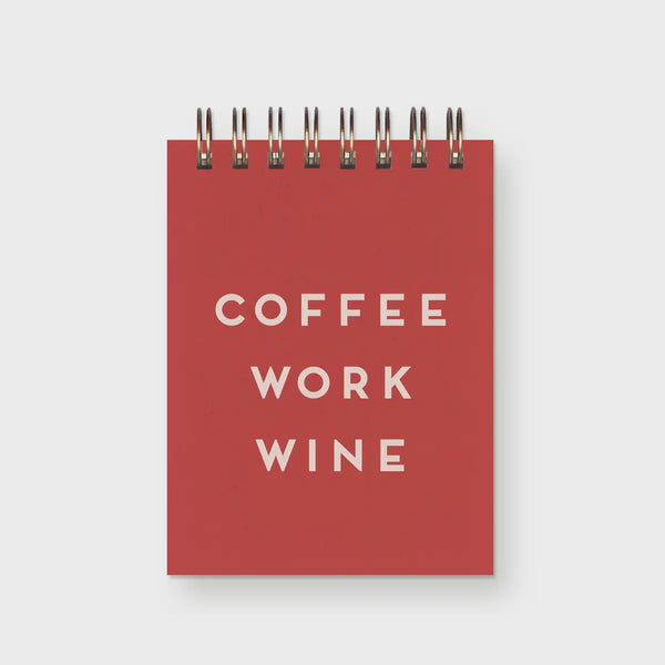 Coffee Work Wine Mini Jotter Notebook