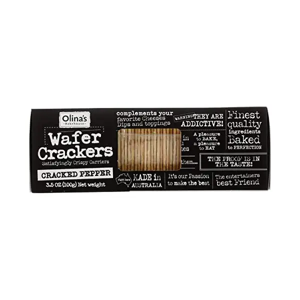 Black Pepper Wafer Crackers - Olina's