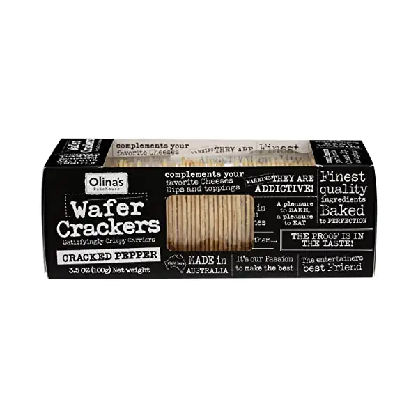 Black Pepper Wafer Crackers - Olina's