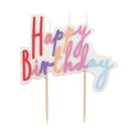 Pastel Happy Birthday Printed Cake Candles - Talking Tables USA