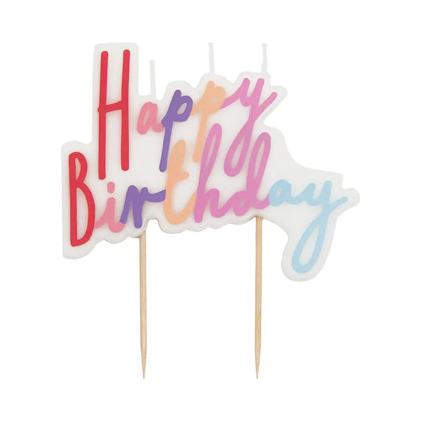 Pastel Happy Birthday Printed Cake Candles - Talking Tables USA