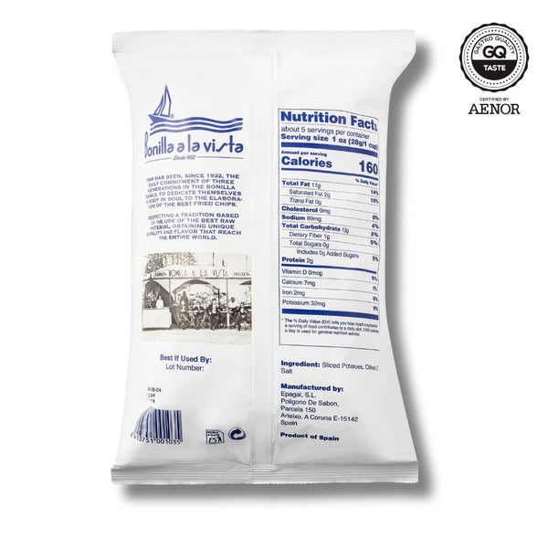 Potato Chips with Sea Salt. Bag. 150g - Bonilla A La Vista
