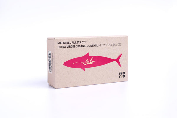 Spiced Mackerel Fillets in Extra Virgin Olive Oil Tin Fish - Maria Organic