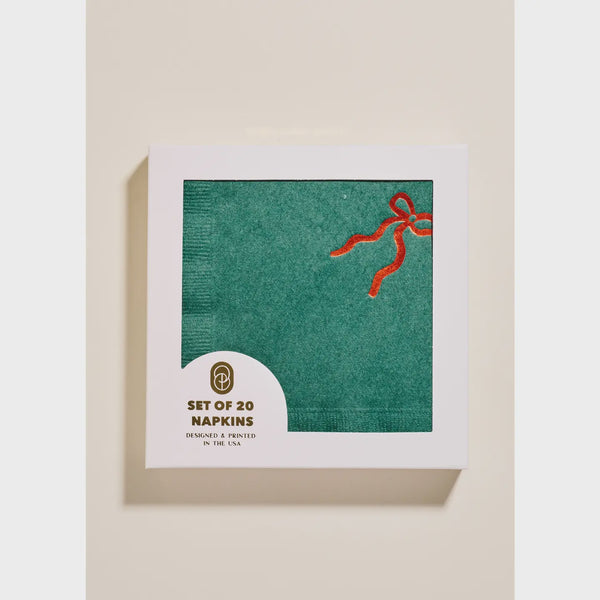 Christmas Bow Green and Red Napkin - One & Only Paper