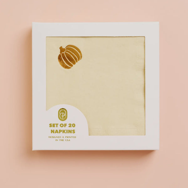 Pumpkin Copper Beverage Napkin - One & Only Paper