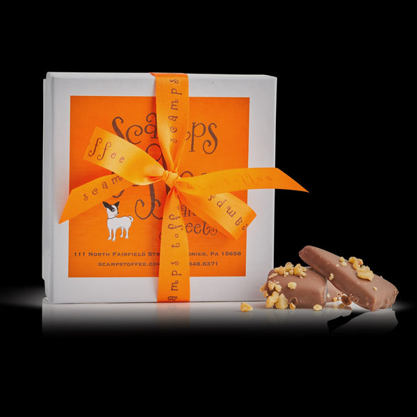 Dark Chocolate Toffee Box 4 oz - Scamps Toffee