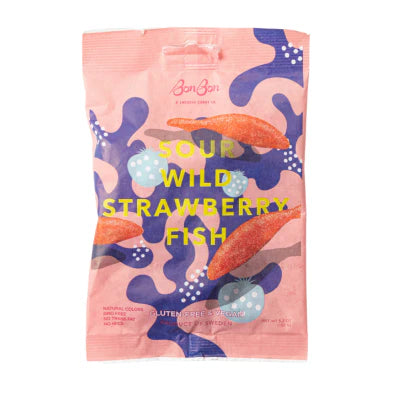 Sour Wild Strawberry Swedish Candy Fish -Bonbon