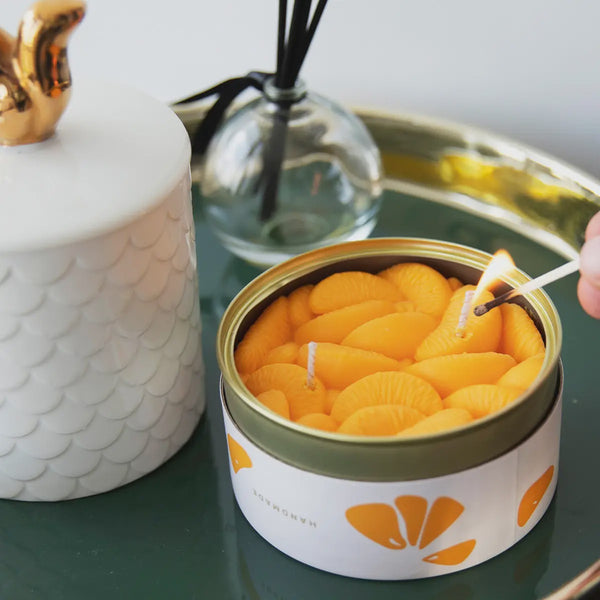 Candlecan Tangerine Handmade Scented Tin Candle, 30 Hr Burn