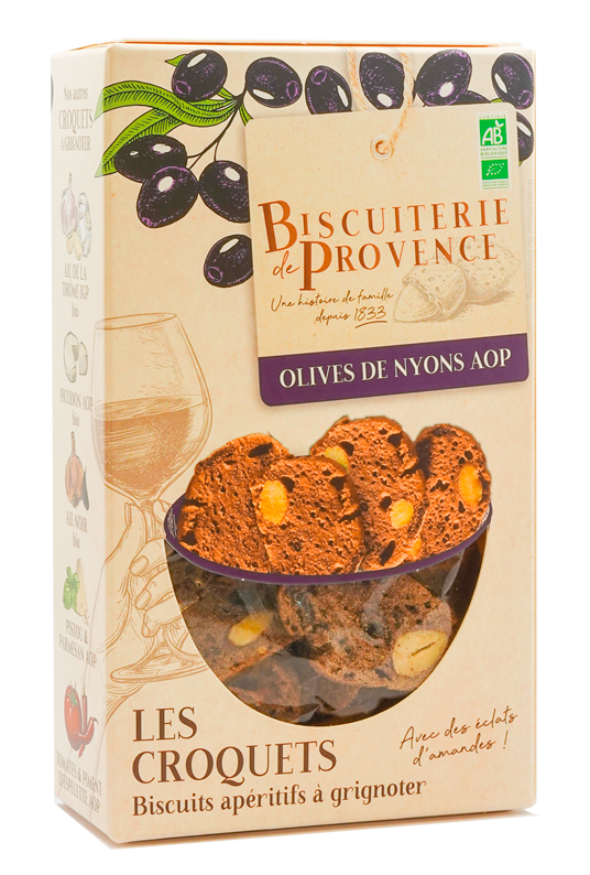 Croquets w/ Nyons olives, bio · 90g - Biscuiterie de Provence