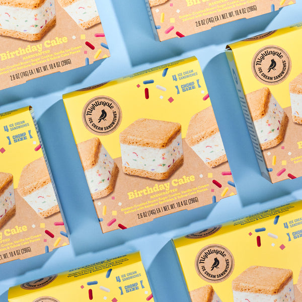 Birthday Cake Ice Cream CHOMPS 4 pack - Nightingale Ice Cream