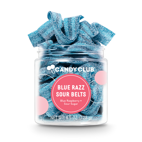 Blue Razz Sour Belts - Candy Club