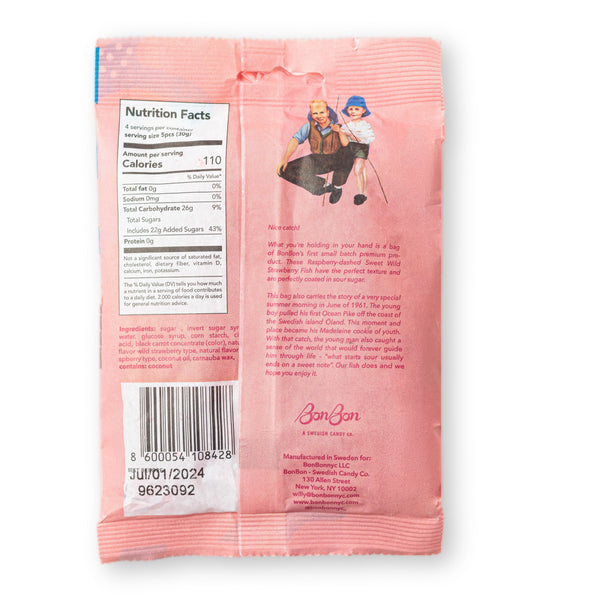 Sweet Wild Strawberry Swedish Candy Fish - Bonbon