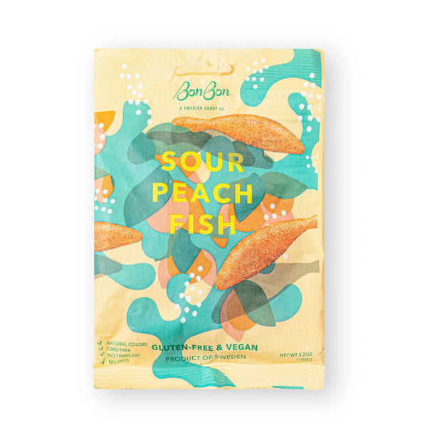 Sour Peach Swedish Candy Fish - Bonbon