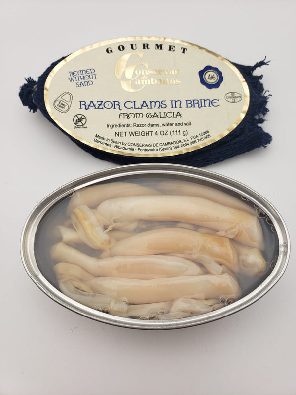Razor Shells in Brine 4/6 Tin Fish - Conservas de Cambados