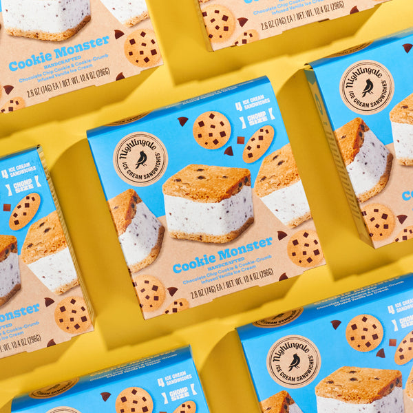 Cookie Monster  Ice Cream CHOMPS 4 pack - Nightingale Ice Cream