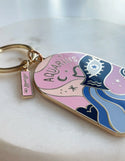 Aquarius Zodiac Enamel Keychain - Idlewild Co.