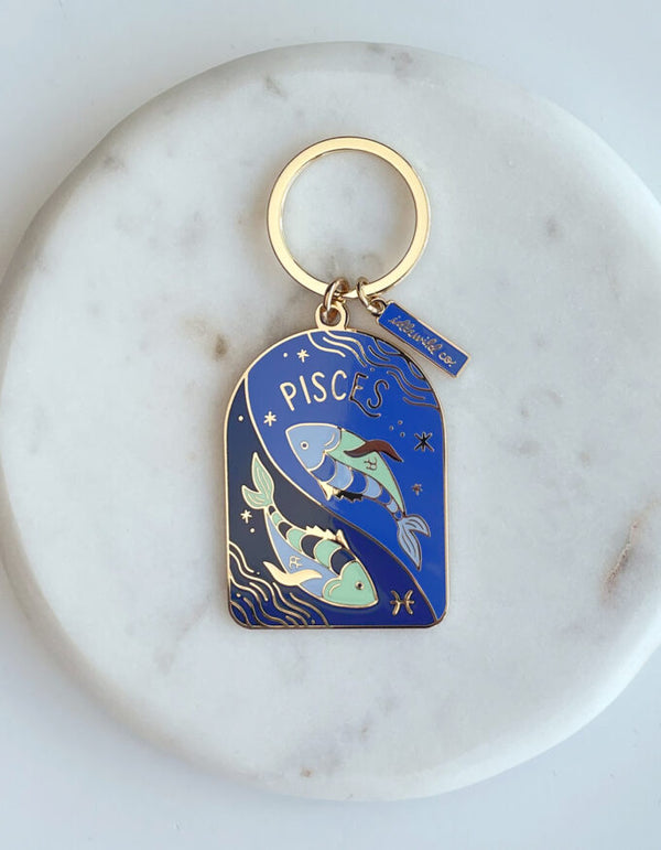 Pisces Zodiac Enamel Keychain - Idlewild Co.