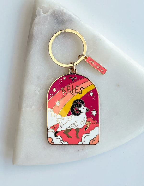 Aries Zodiac Enamel Keychain