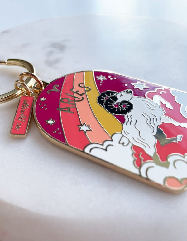Aries Zodiac Enamel Keychain