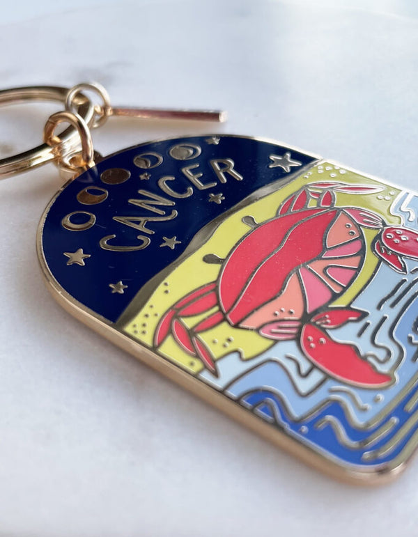 Cancer Zodiac Enamel Keychain - Idlewild Co.