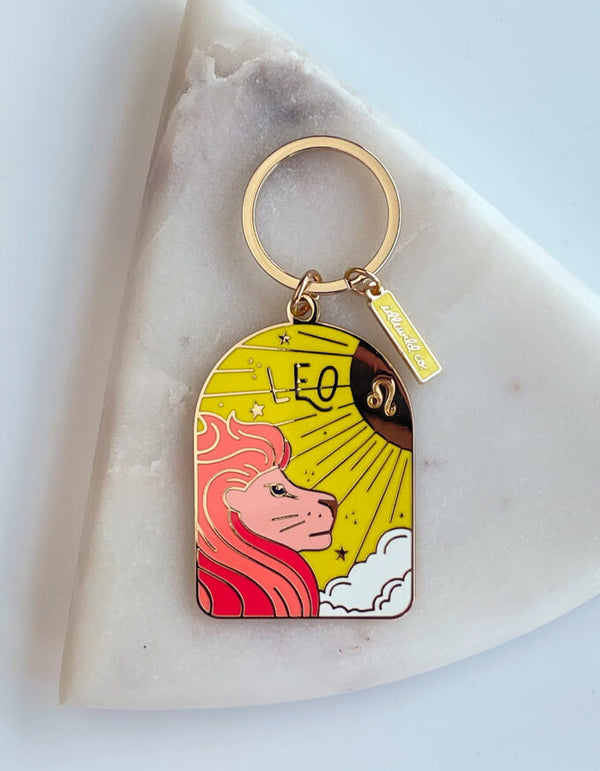 Leo Zodiac Enamel Keychain