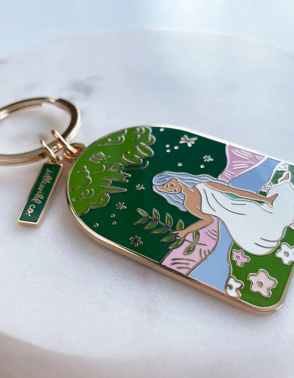 Virgo Zodiac Enamel Keychain - Idlewild Co.