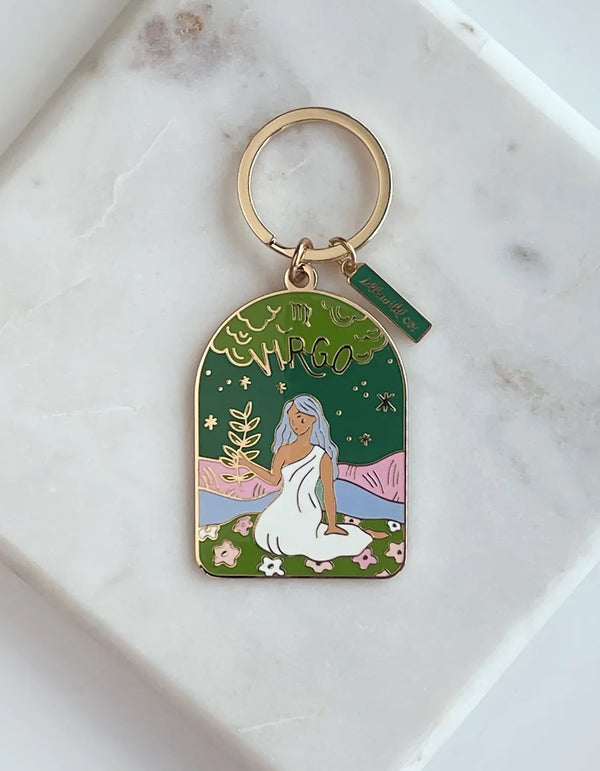 Virgo Zodiac Enamel Keychain - Idlewild Co.