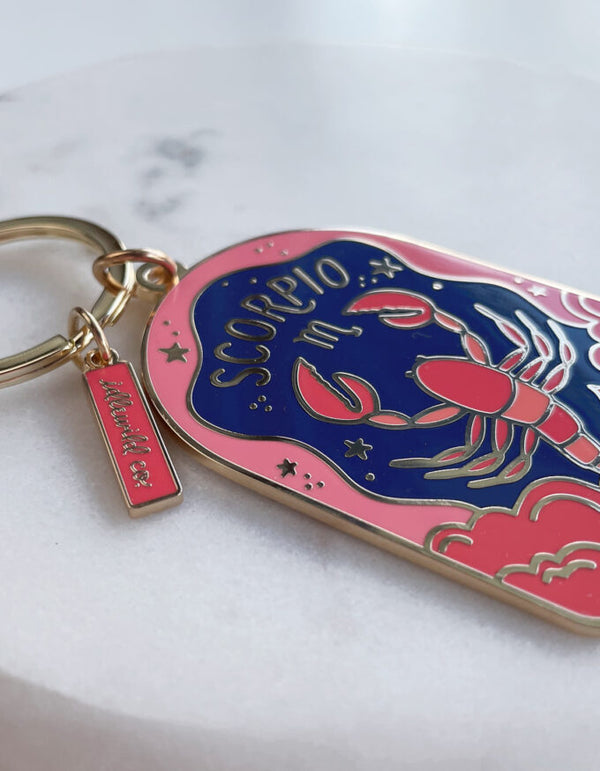 Scorpio Zodiac Enamel Keychain - Idlewild Co.