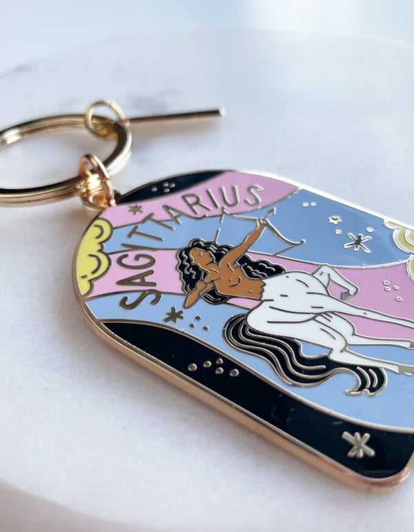 Sagittarius Zodiac Enamel Keychain - Idlewild Co.
