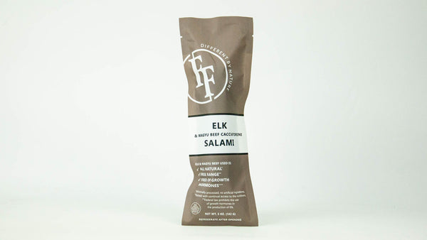 Elk Cacciatorini Salami 5OZ - Fossil Farms