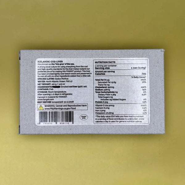 Torske Lever Smoked Cod Liver, 120g - Fangst Tin Fish