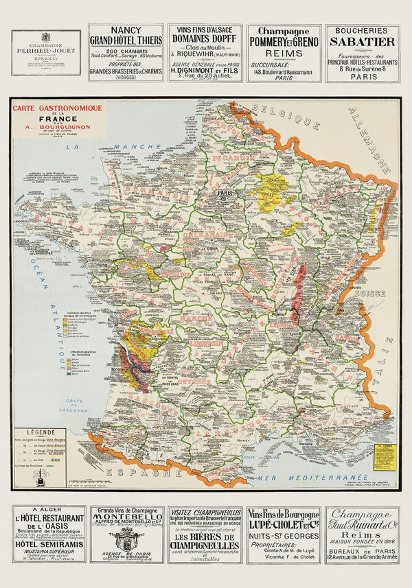 Gastronomic map by Alain Bourguignon