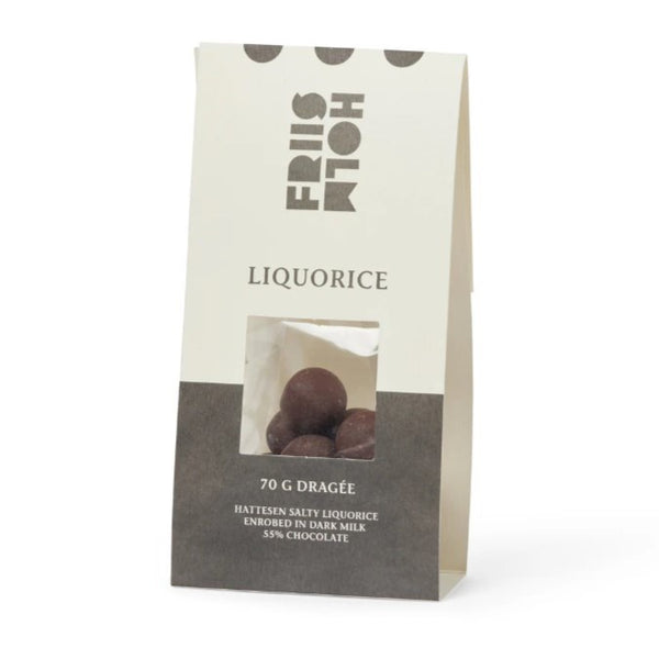 Friis Holm Liquorice Dragees Covered in Dark Milk Chocolate