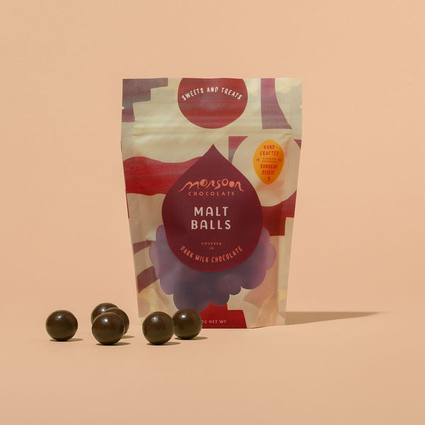 Monsoon Malt Balls Covered in Dark Milk Chocolate 130g - Monsoon Chocolate