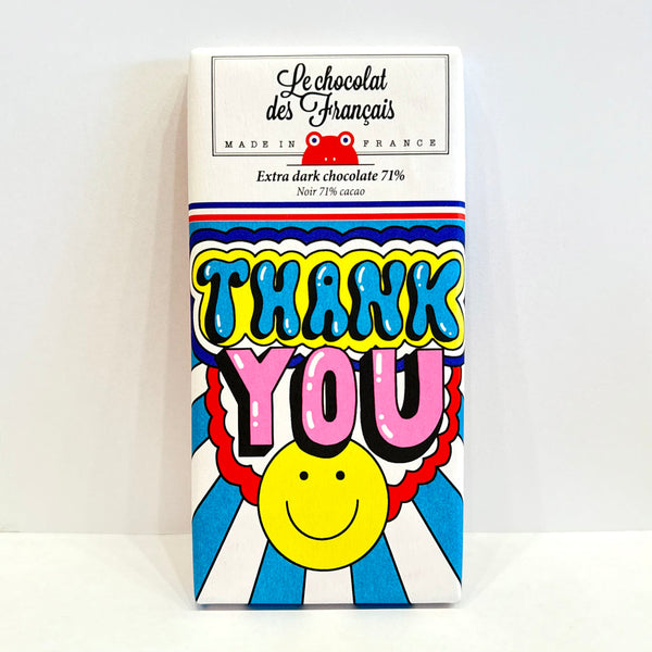 Dark chocolate bar  Thank you!  bio · 80g - Le Chocolat des Francais