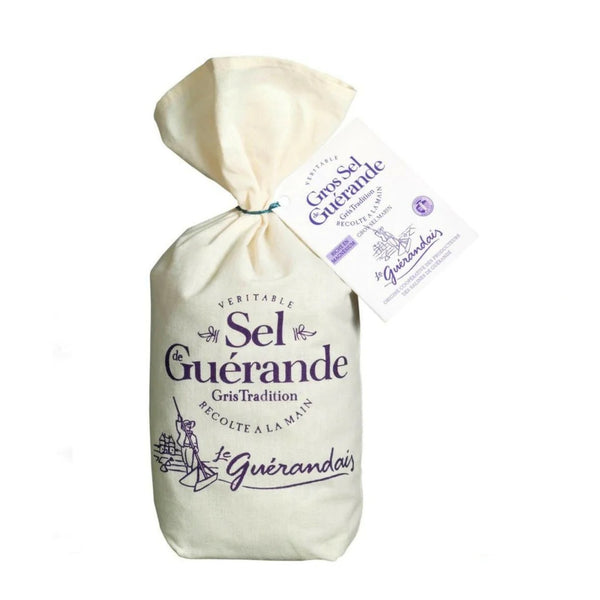 Coarse Grey Sea Salt from Guérande (750g Linen Bag) - Le Guerandais