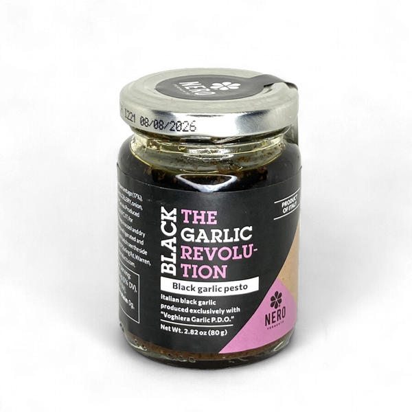 Italian Black Garlic Pesto with Walnuts, Basil & Black Voghiera PDO Garlic - Nero Fermento