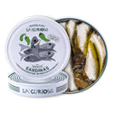 Small Sardines in Olive Oil with Padron Pepper (10-14 pieces). Tin. - La Curiosa Tin Fish