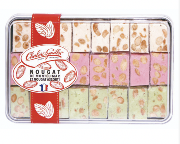 Assorted nougat (vanilla, pistachio, raspberry), sachet w/ ribbon · 200g - Chabert & Guillot