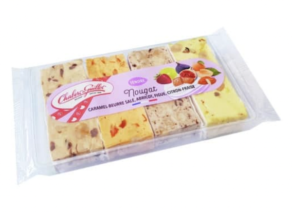 Assorted nougat (raspberry, pistachio, apricot, fig), tray · 90g (3.2 oz) - Chabert & Guillot