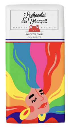 Rainbow Dark chocolate bar 80g (2.8 oz) - Le Chocolat des Francais