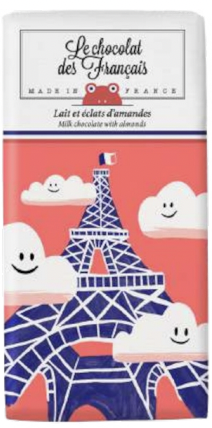 Eiffel Tower Milk chocolate bar w/ almonds 80g (2.8 oz) - Le Chocolat des Francais