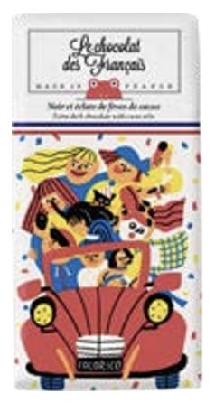 2CV Dark chocolate bar w/ nibs 80g (2.8 oz) - Le Chocolat des Francais