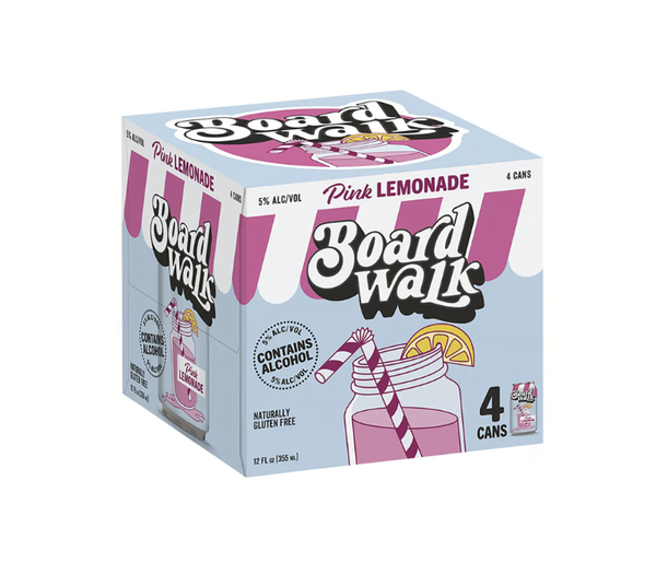 Boardwalk Pink Lemonade 4 Pack (12 oz Cans) Contains Alcohol